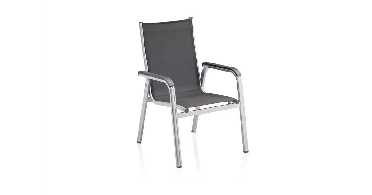 Kettler Basic Plus Stapelsessel Aluminium Textilen silberanthrazit