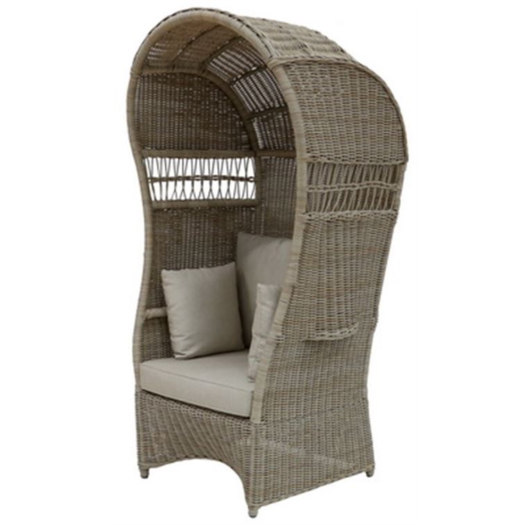 AKS Stockholm Strandkorb Polyrattan Aluminium nature pine 92x76x180 cm
