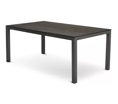 AKS Anson Diningtisch Aluminium charcoal Trespa Tischplatte Forest Grey 180x100x74 cm