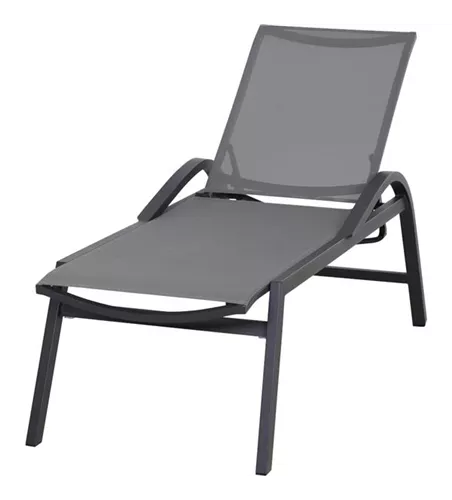 AKS Andros Sonnenliege Aluminium grau Textilen schwarz-grau 200x64,5x117 cm AKS Andros Sonnenliege Aluminium grau Textilen schwarz-grau 200x64,5x117 cm