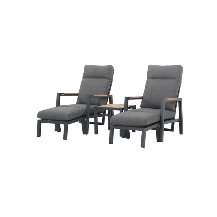 Loungeset, Teakinlays in den Armlehnen