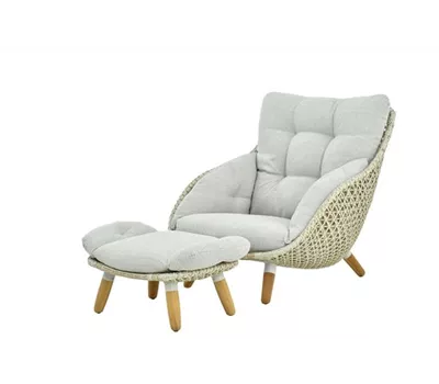 AKS Alba Loungeset 2tlg Geflecht beigemix 102,5x110,x95 cm 