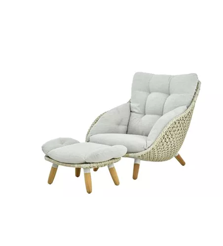 AKS Alba Loungeset 2tlg Geflecht beigemix 102,5x110,x95 cm 