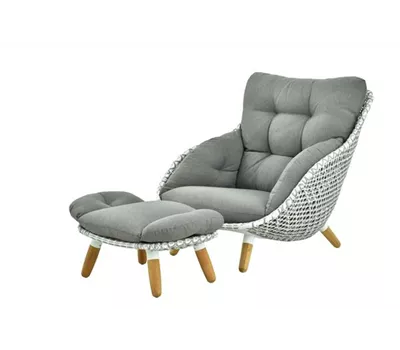 AKS Alba Loungeset 2tlg Geflecht graumix 102,5x110,x95 cm 