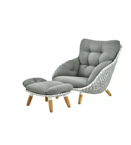 AKS Alba Loungeset 2tlg Geflecht graumix 102,5x110,x95 cm 