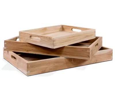 AKS Tablett recyceltes Teakholz natur 55x35x6 cm