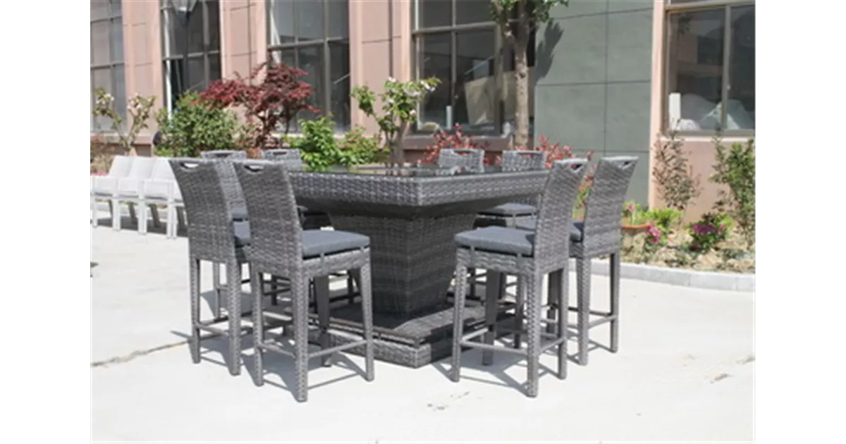 AKS Elpaso Barset Polyrattan Kunstoffgeflecht Aluminium anthrazit Barset 9 teilig inkl. Kissen