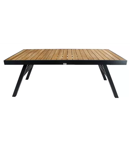 AKS Adelaide Diningtisch Aluminium anthrazit Teakholz 200x90x75 cm AKS Adelaide Diningtisch Aluminium anthrazit Teakholz 200x90x75 cm
